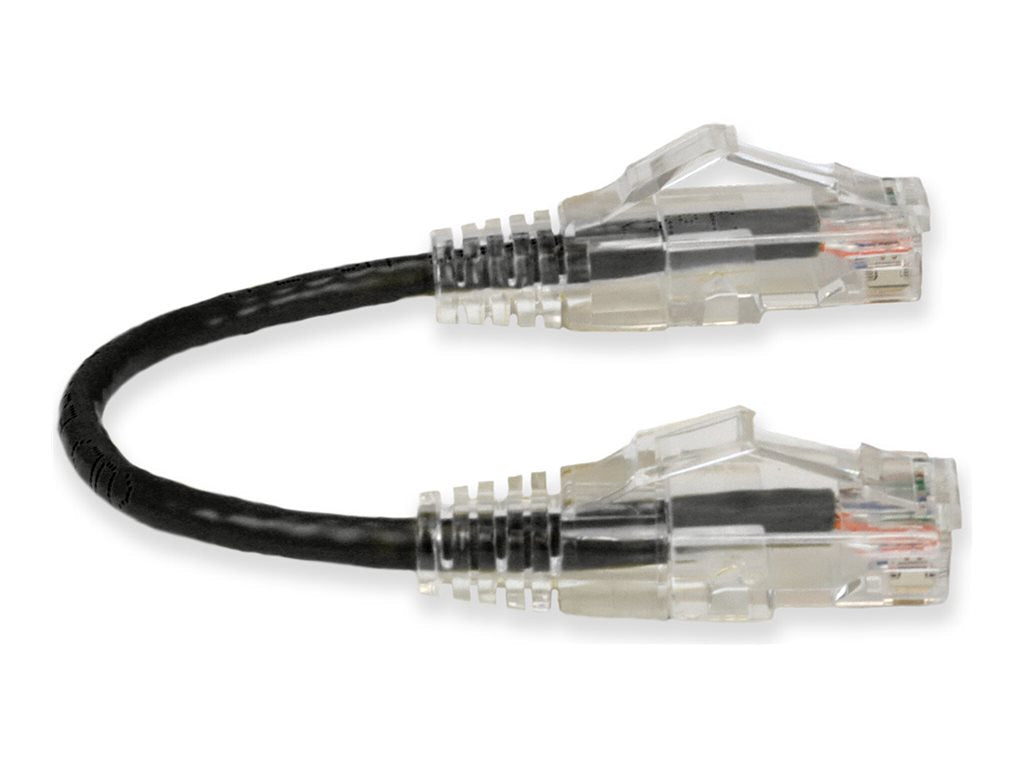 AddOn - Patch cable - RJ-45 (M) to RJ-45 (M) - 5.9 in - UTP - CAT 6 - snagless - black ADD-0-5FSLCAT6-BK