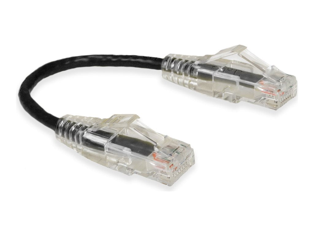AddOn - Patch cable - RJ-45 (M) to RJ-45 (M) - 5.9 in - UTP - CAT 6 - snagless - black ADD-0-5FSLCAT6-BK