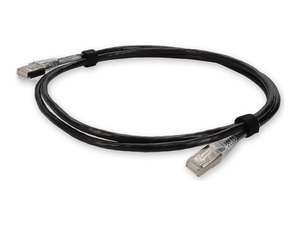 AddOn - Patch cable - RJ-45 (M) to RJ-45 (M) - 6 ft - UTP - CAT 6a - molded, snagless - black ADD-6FSLCAT6A-BK