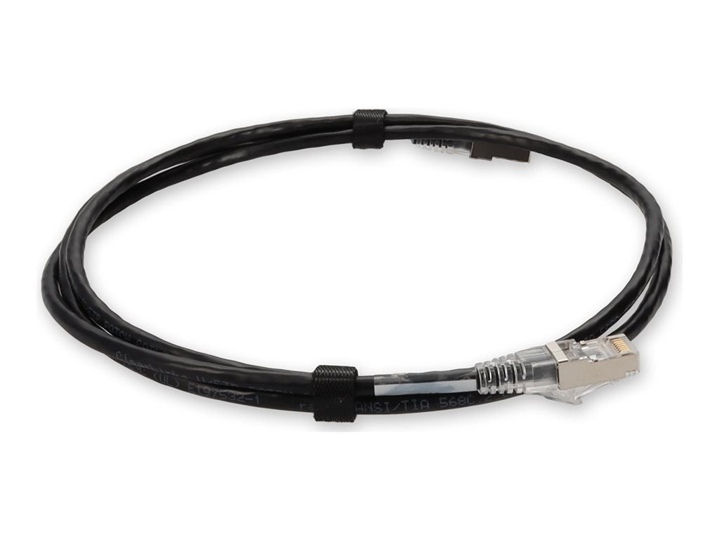 AddOn - Patch cable - RJ-45 (M) to RJ-45 (M) - 6 ft - UTP - CAT 6a - molded, snagless - black ADD-6FSLCAT6A-BK