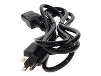 AddOn Power Extension Cord - 120 V AC, 230 V AC10 A - Black - 15 ft Cord Length - 1