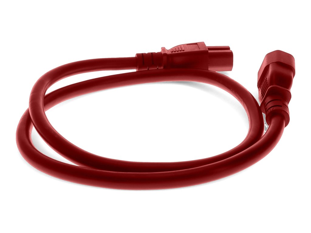 AddOn - Power cable - IEC 60320 C14 to IEC 60320 C15 - 100-250 V - 10 A - 7 ft - red