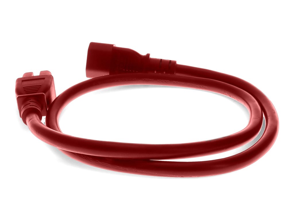 AddOn - Power cable - IEC 60320 C14 to IEC 60320 C15 - 100-250 V - 10 A - 7 ft - red