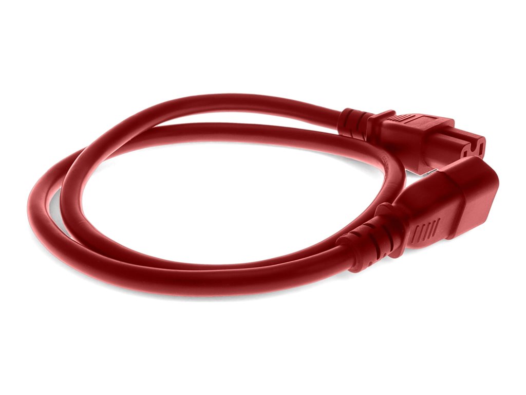 AddOn - Power cable - IEC 60320 C14 to IEC 60320 C15 - 100-250 V - 10 A - 7 ft - red