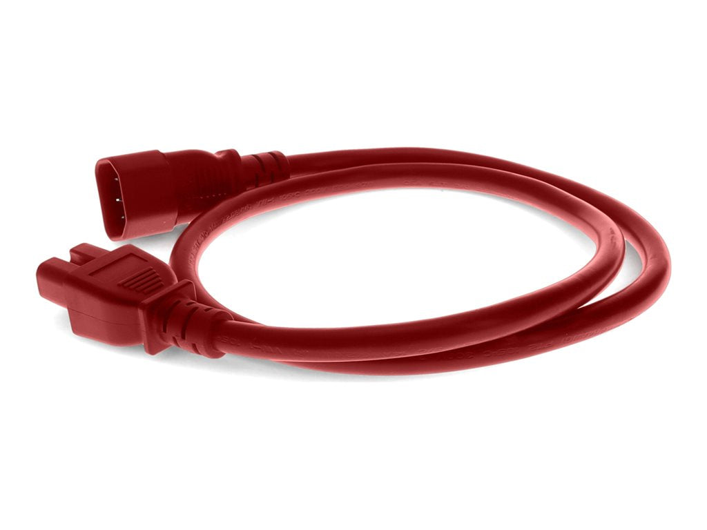 AddOn - Power cable - IEC 60320 C14 to IEC 60320 C15 - 100-250 V - 10 A - 7 ft - red