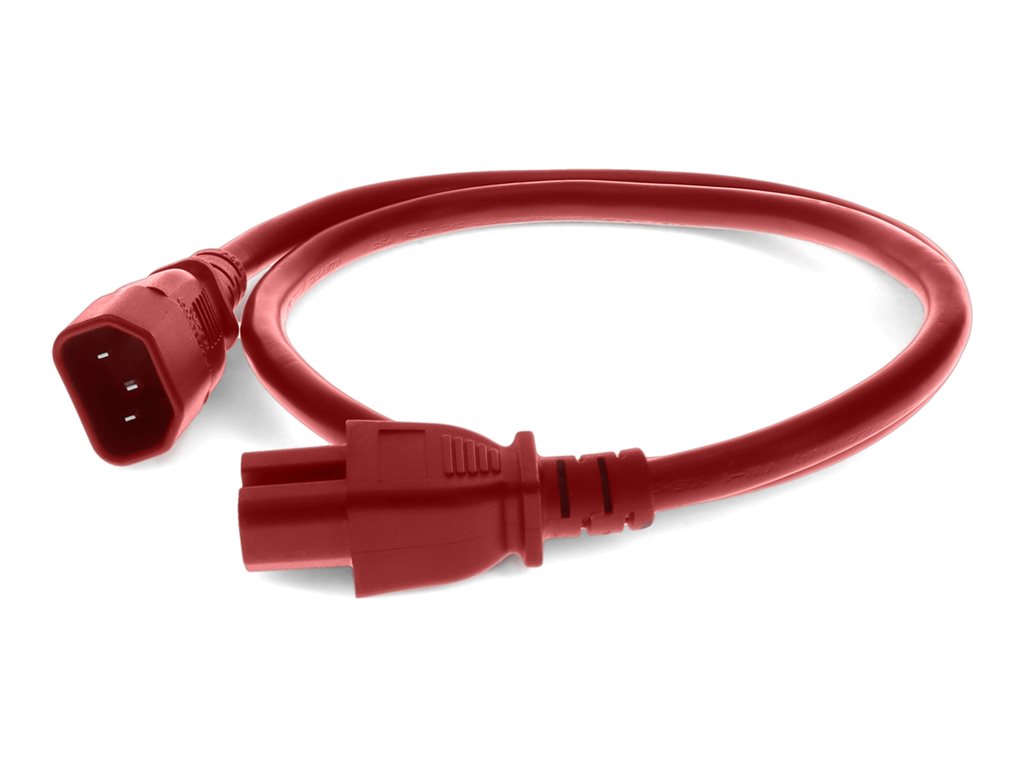 AddOn - Power cable - IEC 60320 C14 to IEC 60320 C15 - 100-250 V - 10 A - 7 ft - red