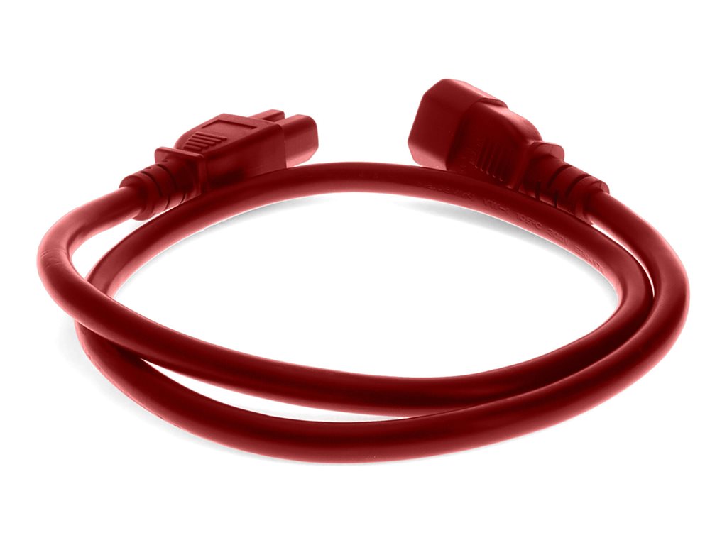 AddOn - Power cable - IEC 60320 C14 to IEC 60320 C15 - 100-250 V - 10 A - 7 ft - red