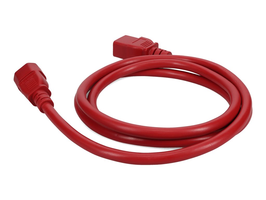 AddOn - Power extension cable - IEC 60320 C14 to IEC 60320 C19 - AC 100-250 V - 3 ft - red