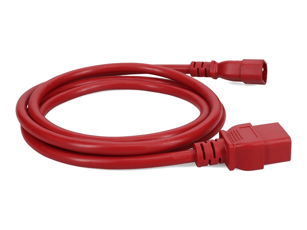 AddOn - Power extension cable - IEC 60320 C14 to IEC 60320 C19 - AC 100-250 V - 3 ft - red