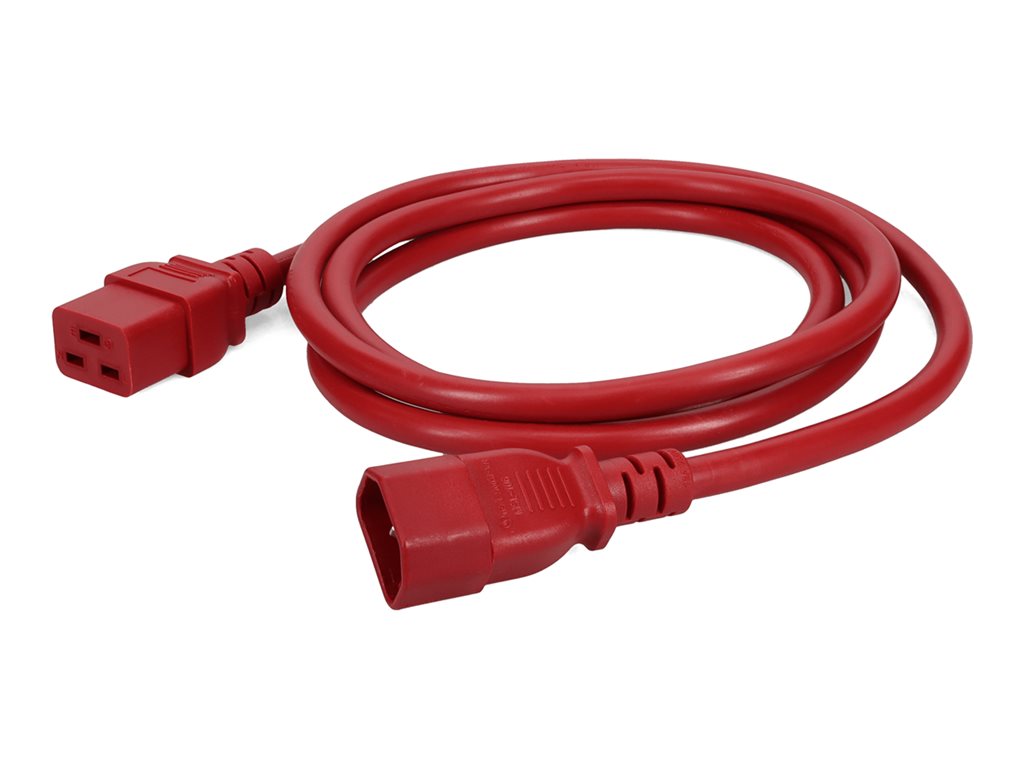 AddOn - Power extension cable - IEC 60320 C14 to IEC 60320 C19 - AC 100-250 V - 3 ft - red