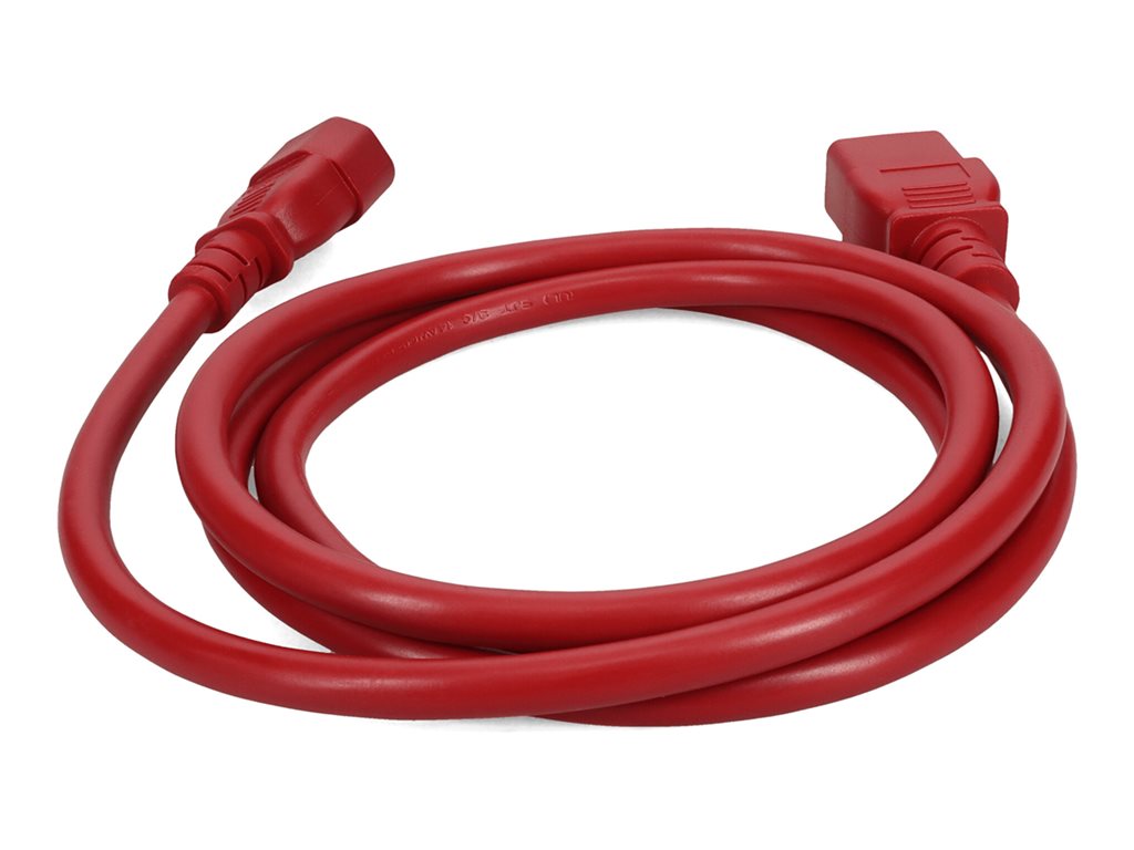 AddOn - Power extension cable - IEC 60320 C14 to IEC 60320 C19 - AC 100-250 V - 3 ft - red