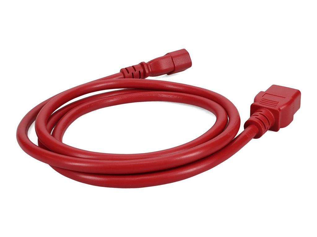 AddOn - Power extension cable - IEC 60320 C14 to IEC 60320 C19 - AC 100-250 V - 5 ft - red