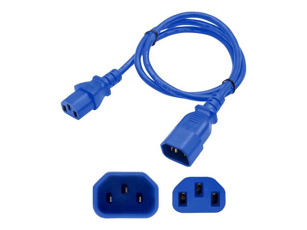 AddOn - Power extension cable - IEC 60320 C14 to power IEC 60320 C13 - AC 100-250 V - 6 ft - blue