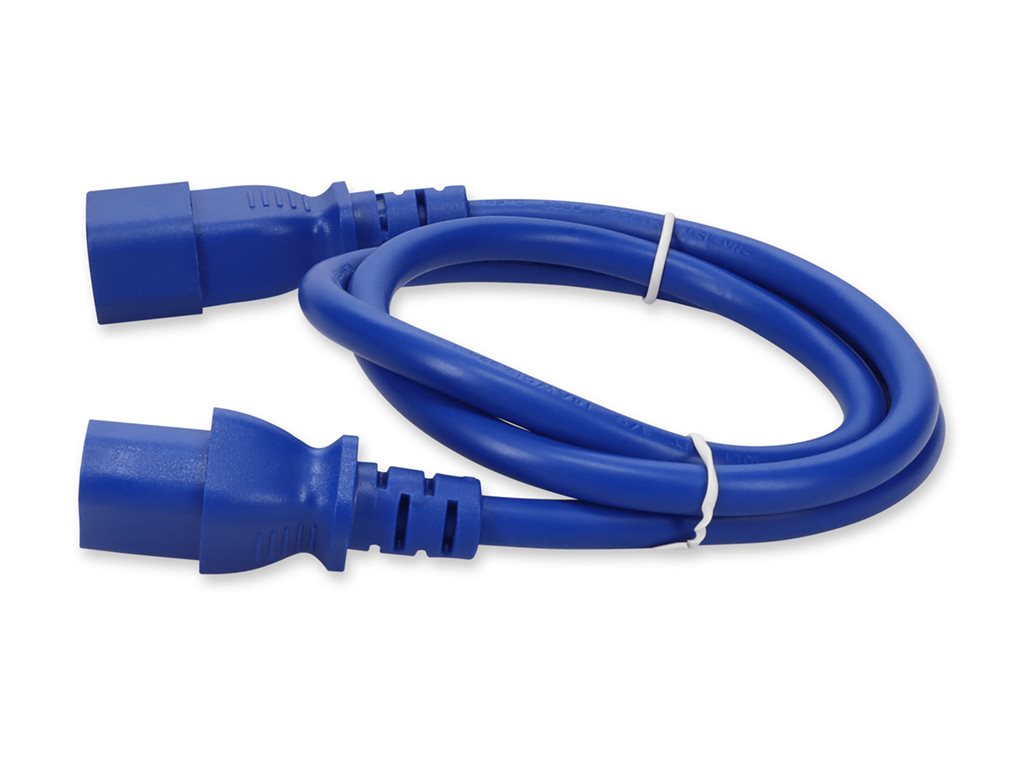 AddOn - Power extension cable - IEC 60320 C14 to power IEC 60320 C13 - AC 100-250 V - 6 ft - blue