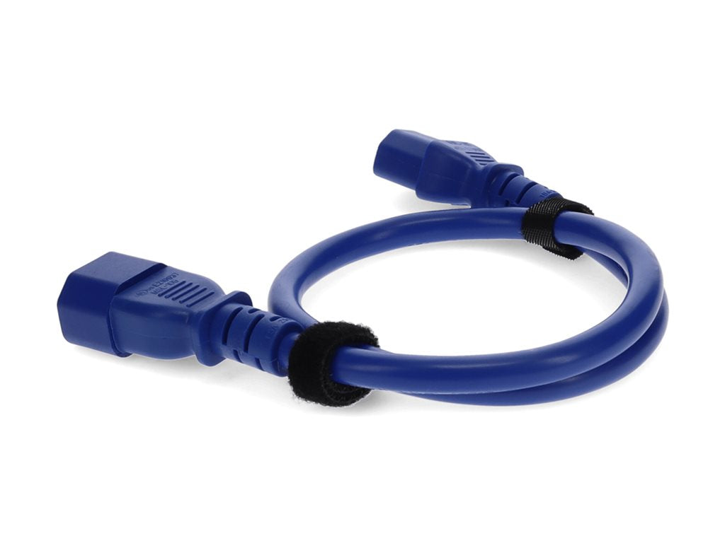 AddOn - Power extension cable - power IEC 60320 C13 to IEC 60320 C14 - AC 100-250 V - 10 A - 3 ft - blue