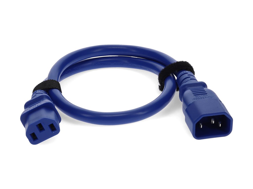 AddOn - Power extension cable - power IEC 60320 C13 to IEC 60320 C14 - AC 100-250 V - 10 A - 3 ft - blue
