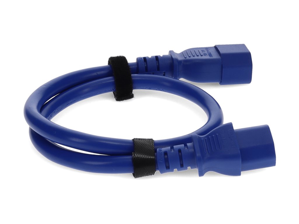 AddOn - Power extension cable - power IEC 60320 C13 to IEC 60320 C14 - AC 100-250 V - 10 A - 3 ft - blue