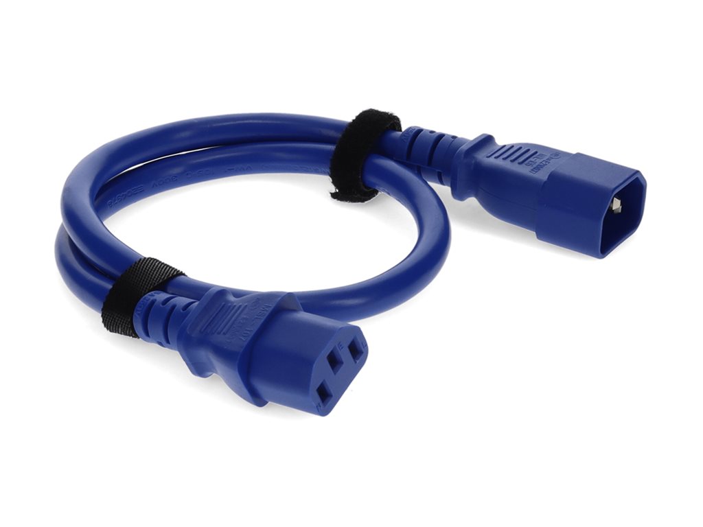 AddOn - Power extension cable - power IEC 60320 C13 to IEC 60320 C14 - AC 100-250 V - 10 A - 3 ft - blue