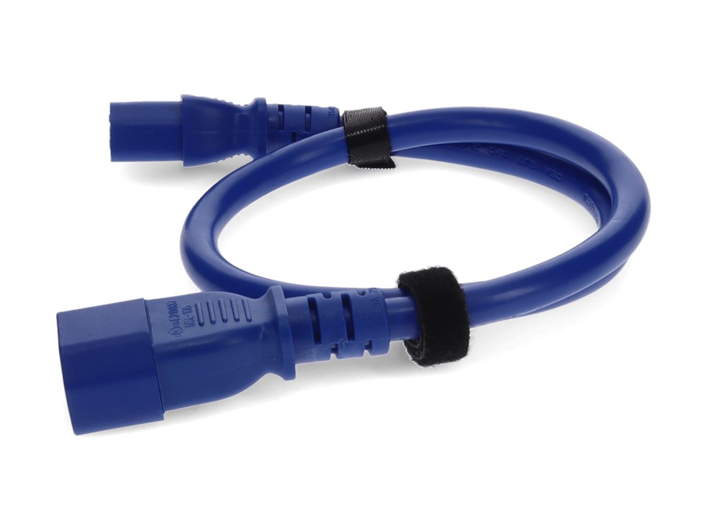 AddOn - Power extension cable - power IEC 60320 C13 to IEC 60320 C14 - AC 100-250 V - 10 A - 3 ft - blue