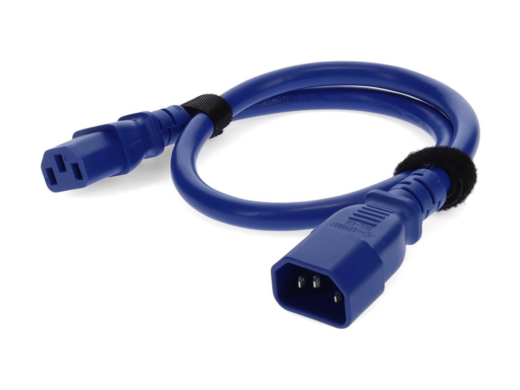 AddOn - Power extension cable - power IEC 60320 C13 to IEC 60320 C14 - AC 100-250 V - 10 A - 3 ft - blue