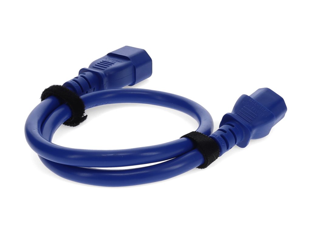 AddOn - Power extension cable - power IEC 60320 C13 to IEC 60320 C14 - AC 100-250 V - 10 A - 3 ft - blue