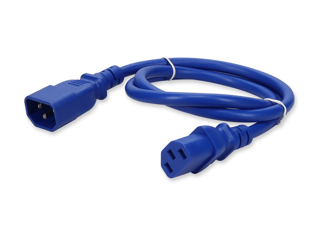 AddOn - Power extension cable - power IEC 60320 C13 to IEC 60320 C14 - AC 100-250 V - 10 A - 4 ft - blue