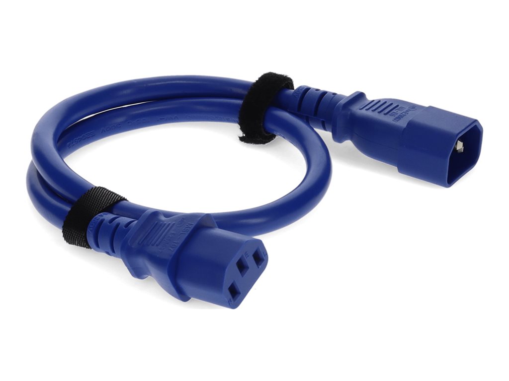 AddOn - Power extension cable - power IEC 60320 C13 to IEC 60320 C14 - AC 100-250 V - 7 ft - blue
