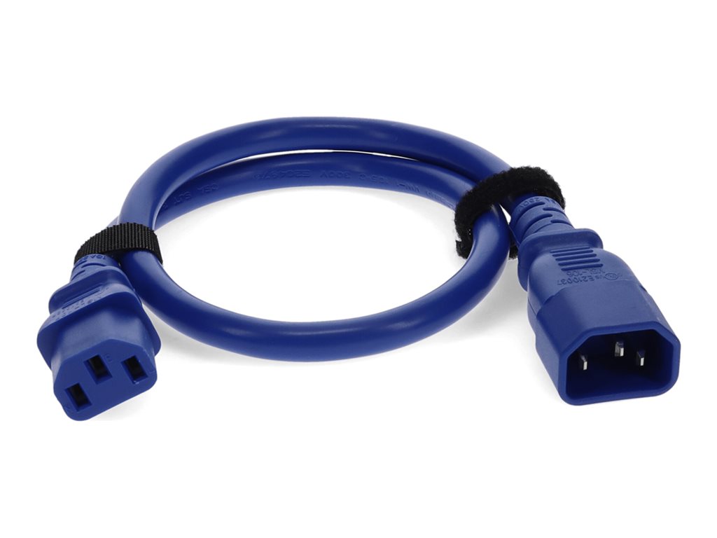AddOn - Power extension cable - power IEC 60320 C13 to IEC 60320 C14 - AC 100-250 V - 7 ft - blue