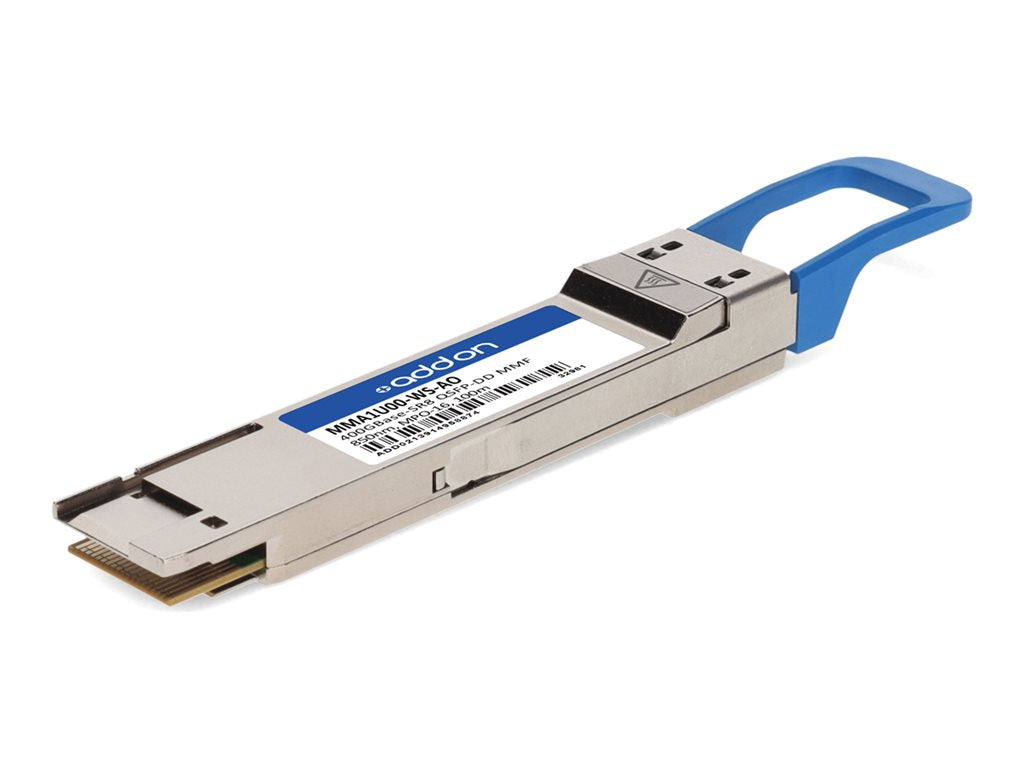AddOn - QSFP-DD transceiver module (equivalent to: Mellanox MMA1U00-WS) - 400GbE - 400GBase-SR8 - MPO-16 multi-mode - up to 328 MMA1U00-WS-AO