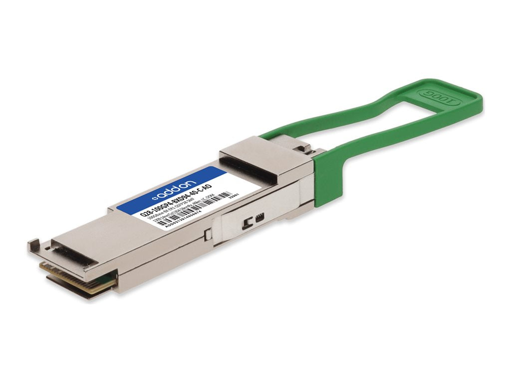 AddOn - QSFP28 transceiver module - 100GbE - 100GBase-BX - LC single-mode - up to 24.9 miles - 1309.14 (TX) / 1304.58 (RX) nm Q28-100GP4-BXD94-40-C-AO