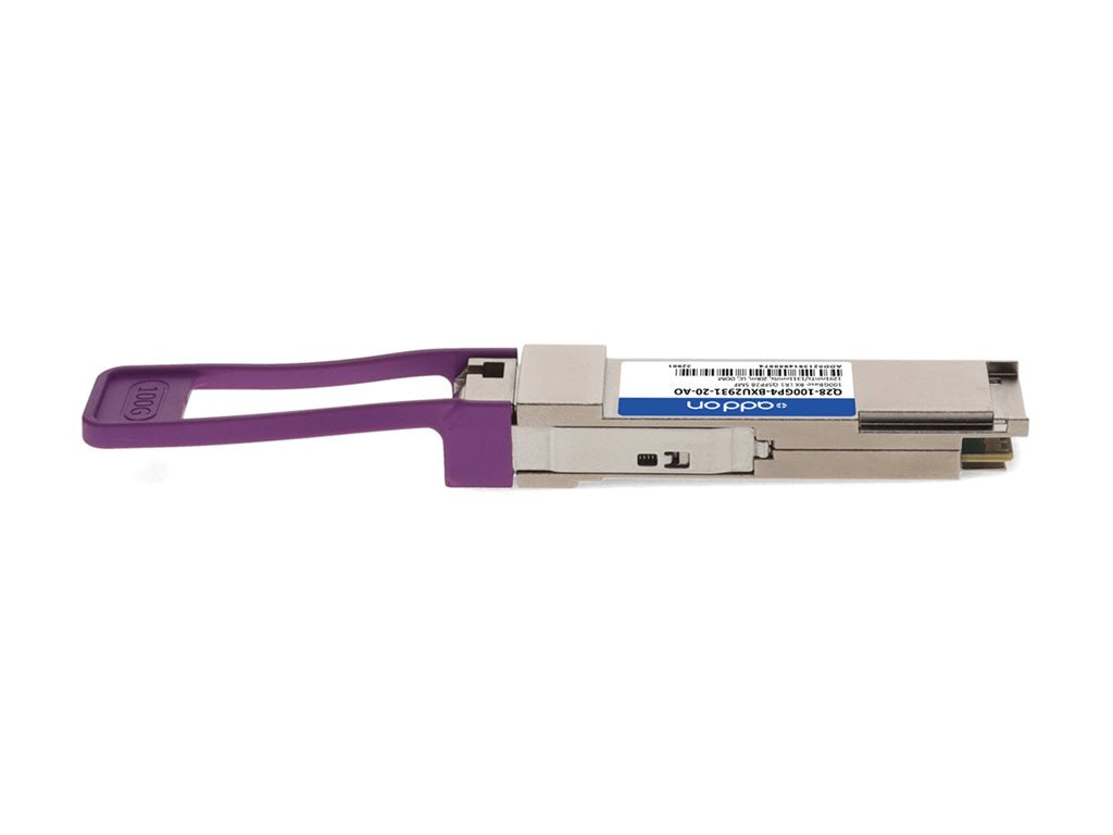 AddOn - QSFP28 transceiver module - 100GbE - 100GBase-BX LR1 - LC single-mode - up to 12.4 miles - 1291 (TX) / 1311 (RX) nm - Q28-100GP4-BXU2931-20-AO