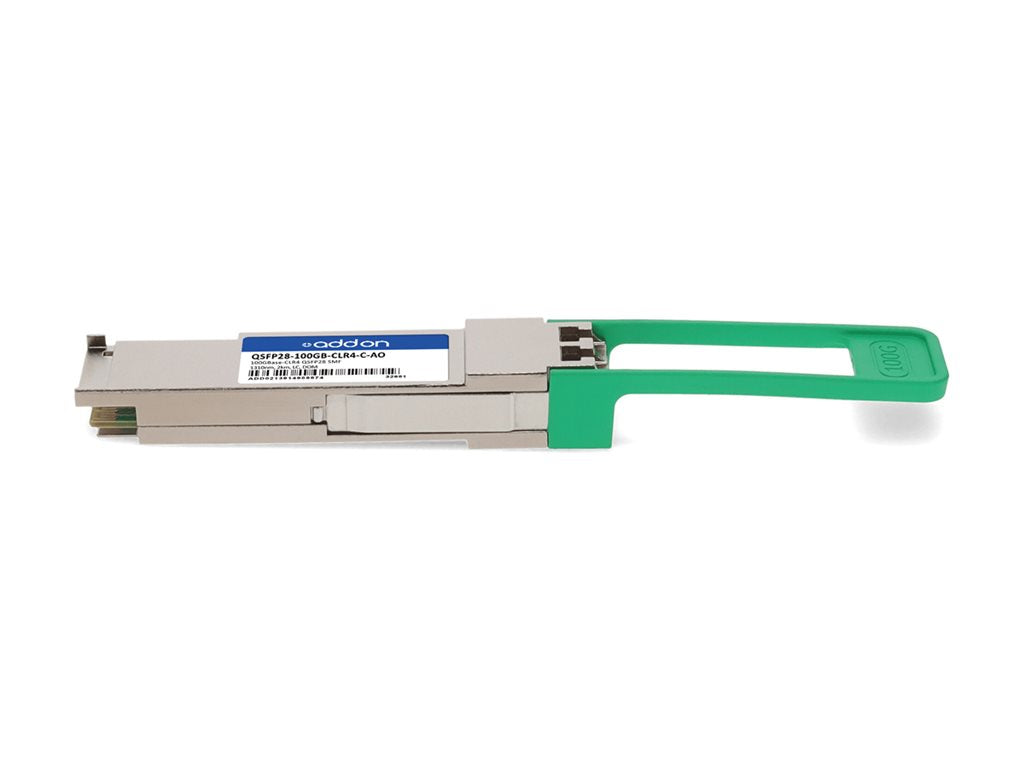 AddOn - QSFP28 transceiver module - 100GbE - 100GBase-CLR4 - LC single-mode - up to 1.2 miles - 1310 nm - TAA Compliant