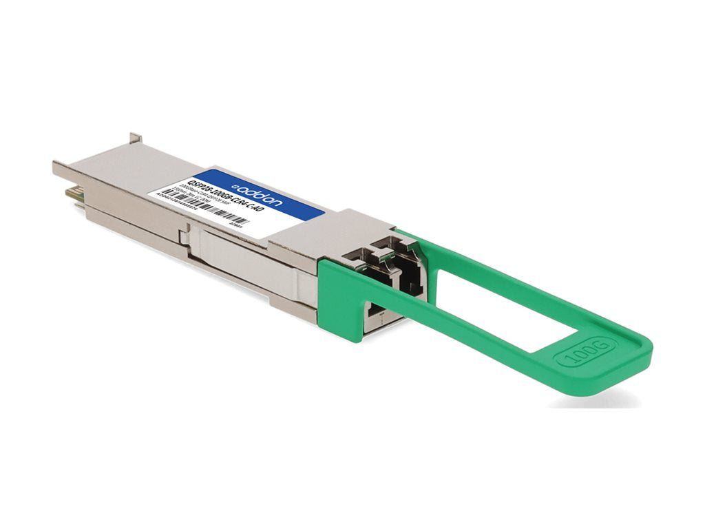 AddOn - QSFP28 transceiver module - 100GbE - 100GBase-CLR4 - LC single-mode - up to 1.2 miles - 1310 nm - TAA Compliant