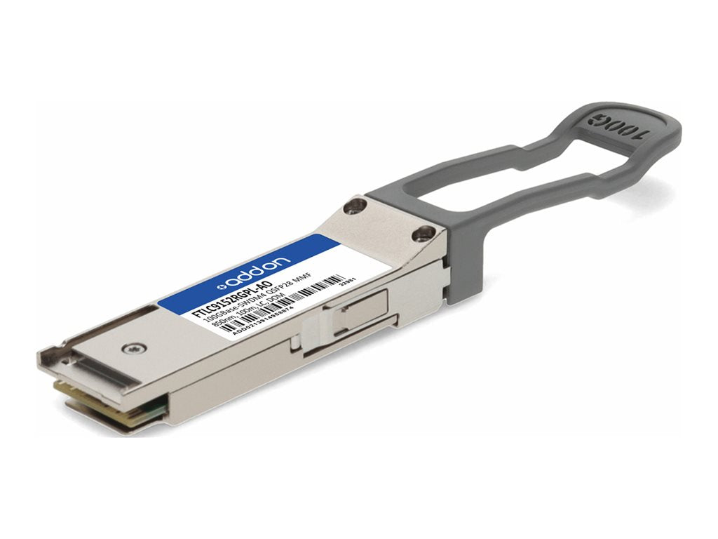 AddOn - QSFP28 transceiver module (equivalent to: Finisar FTLC9152RGPL) - 100GbE - 100GBase-SWDM4 - LC multi-mode - up to 328 FTLC9152RGPL-AO