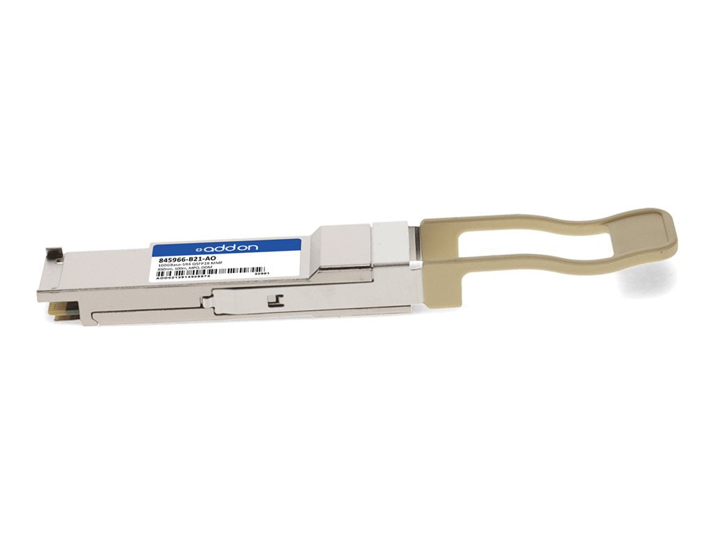 AddOn - QSFP28 transceiver module (equivalent to: HP 845966-B21) - 100GbE - 100GBase-SR4 - MPO multi-mode - up to 328 ft - 850 845966-B21-AO