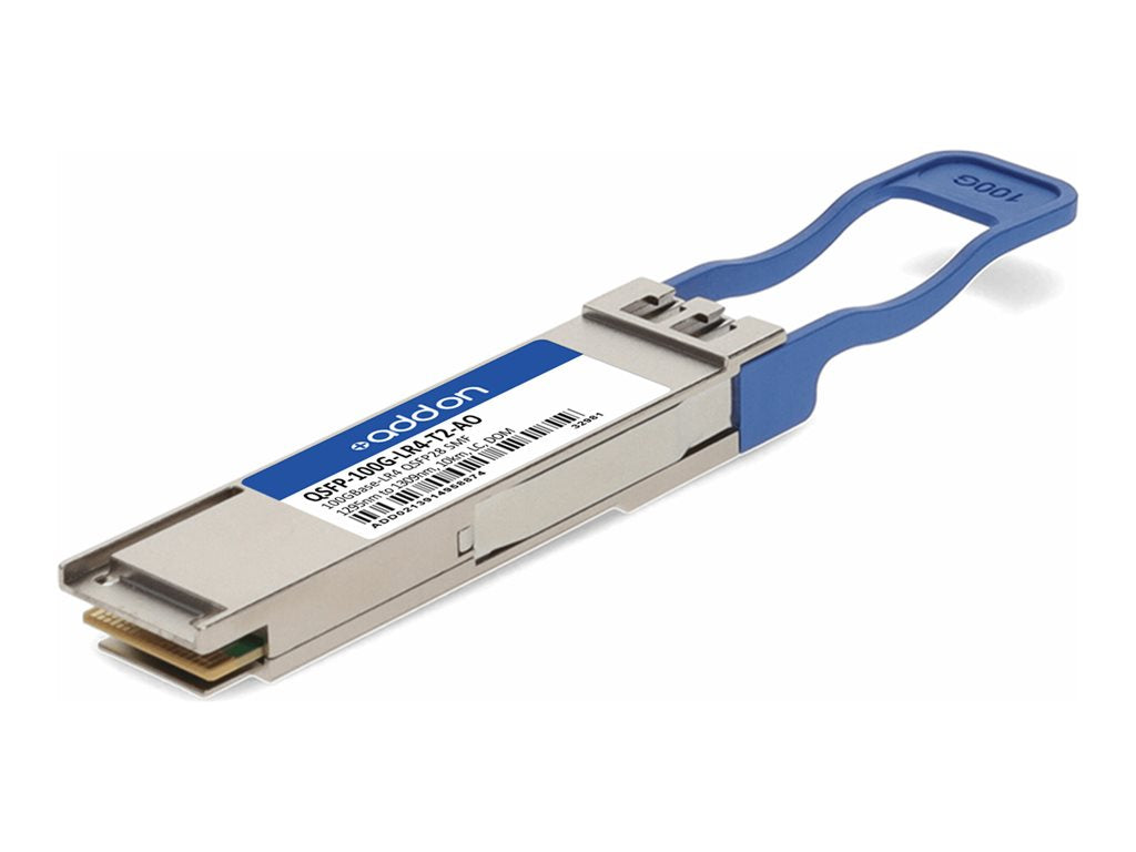AddOn - QSFP28 transceiver module (equivalent to: Juniper Networks QSFP-100G-LR4-T2) - 100GbE - 100GBase-LR4 - LC