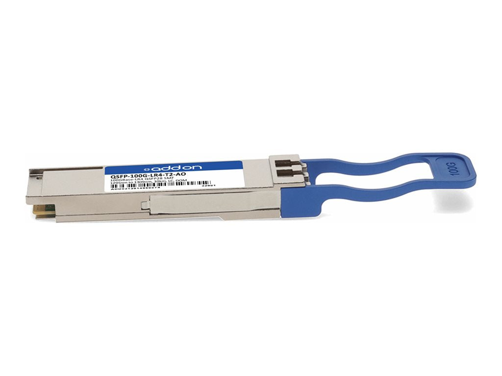 AddOn - QSFP28 transceiver module (equivalent to: Juniper Networks QSFP-100G-LR4-T2) - 100GbE - 100GBase-LR4 - LC