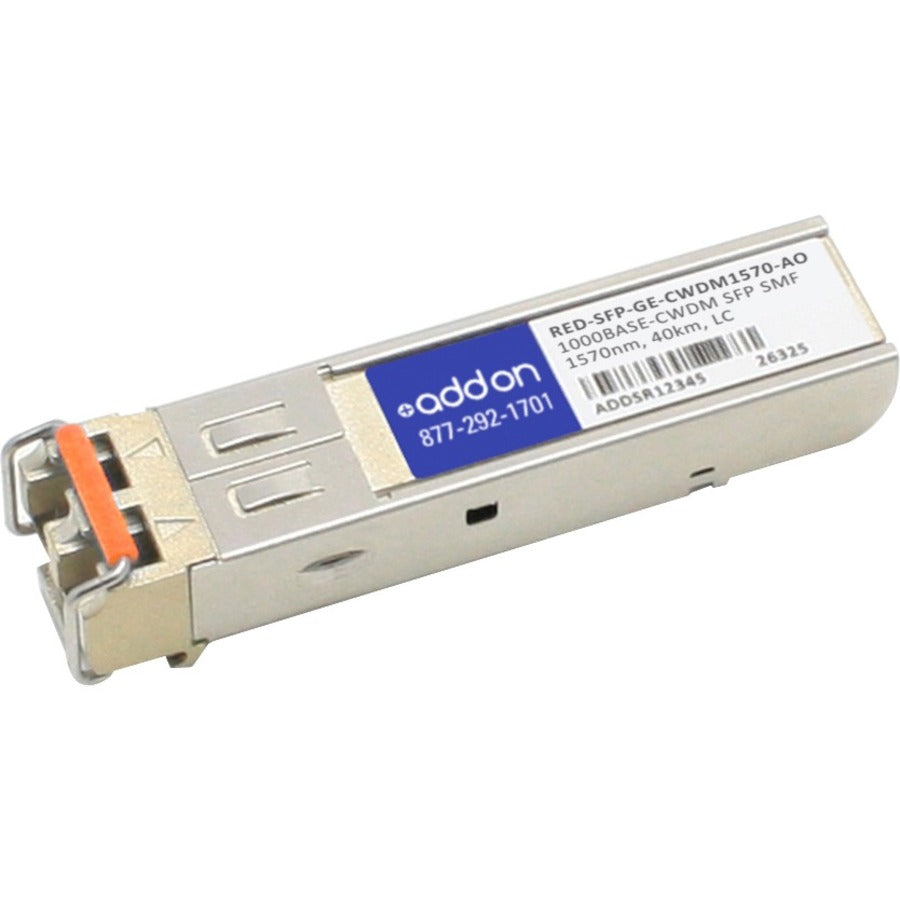 AddOn Redback RED-SFP-GE-CWDM1570 Compatible TAA Compliant 1000Base-CWDM SFP Transceiver (SMF, 1570nm, 40km, LC) RED-SFPGECWDM1570-AO