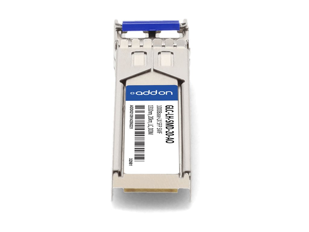 AddOn - SFP (mini-GBIC) transceiver module (equivalent to: Cisco GLC-LH-SM, Cisco GLC-LH-SM=) - 1GbE - 1000Base-LX - LC single-mode GLC-LH-SMD-20-AO