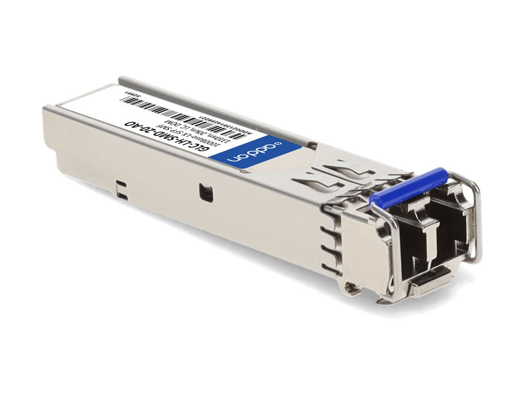 AddOn - SFP (mini-GBIC) transceiver module (equivalent to: Cisco GLC-LH-SM, Cisco GLC-LH-SM=) - 1GbE - 1000Base-LX - LC single-mode GLC-LH-SMD-20-AO