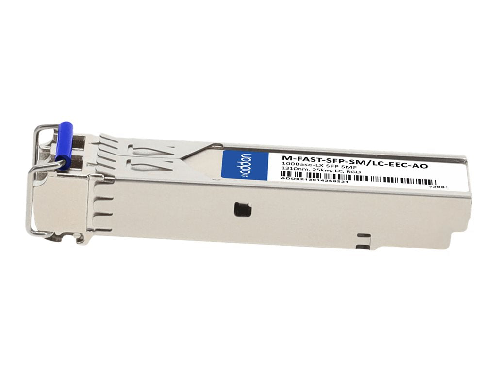 AddOn - SFP (mini-GBIC) transceiver module (equivalent to: Hirschmann M-FAST-SFP SM/LC EEC) - 100Mb LAN - 100Base-LX - LC single-mode M-FAST-SFP-SM/LC-EEC-AO