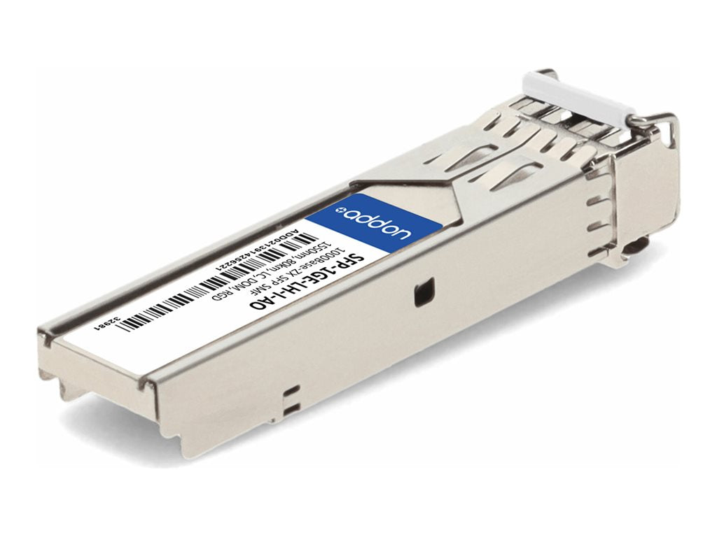 AddOn - SFP (mini-GBIC) transceiver module (equivalent to: Juniper Networks SFP-1GE-LH-I) - 1GbE - 1000Base-ZX - LC