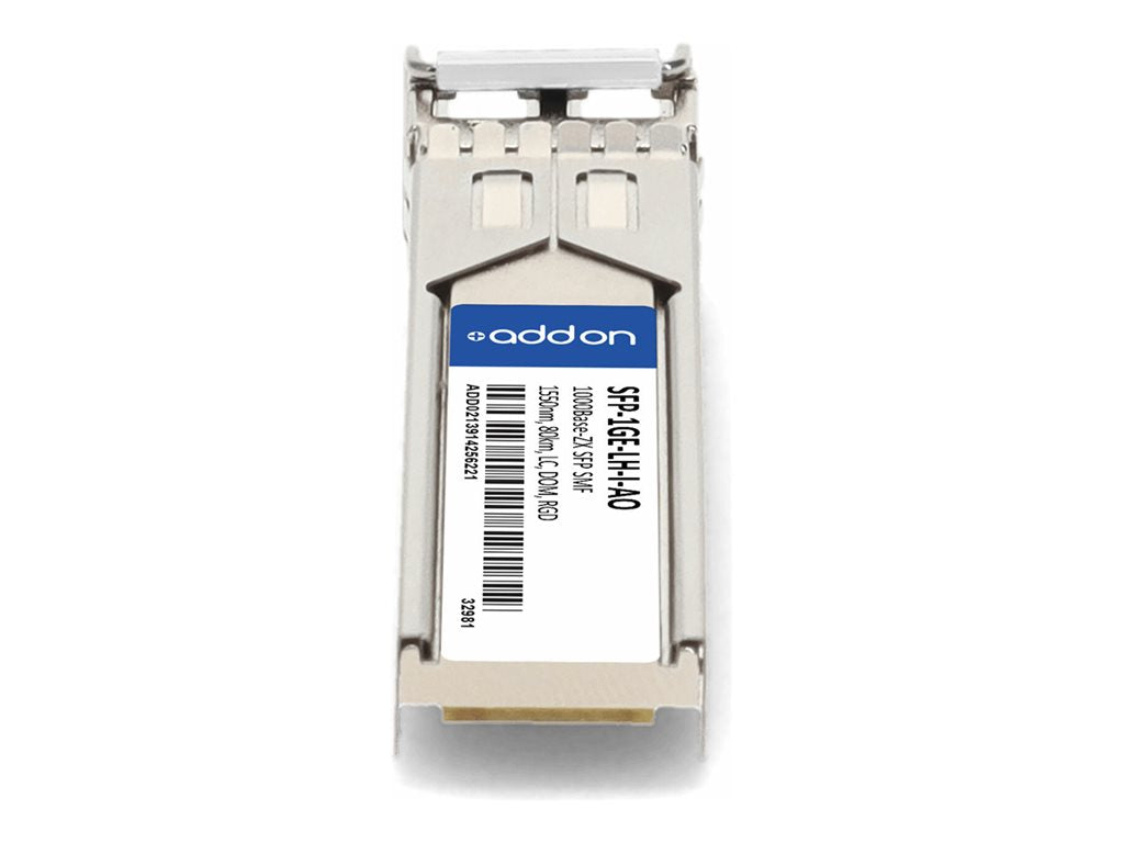 AddOn - SFP (mini-GBIC) transceiver module (equivalent to: Juniper Networks SFP-1GE-LH-I) - 1GbE - 1000Base-ZX - LC