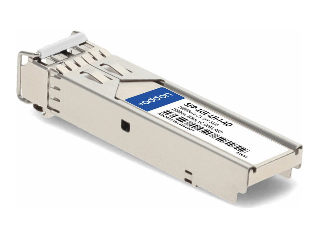 AddOn - SFP (mini-GBIC) transceiver module (equivalent to: Juniper Networks SFP-1GE-LH-I) - 1GbE - 1000Base-ZX - LC