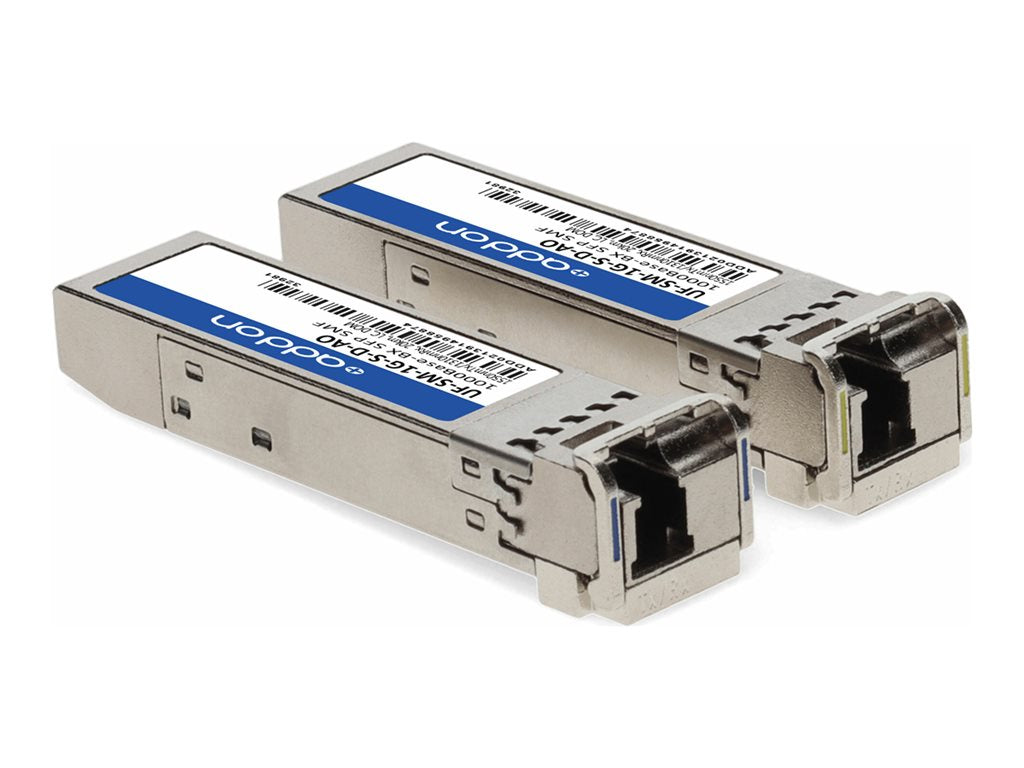 AddOn - SFP (mini-GBIC) transceiver module (equivalent to: Ubiquiti UF-SM-1G-S-D) - 1GbE - 1000Base-BX - LC single-mode