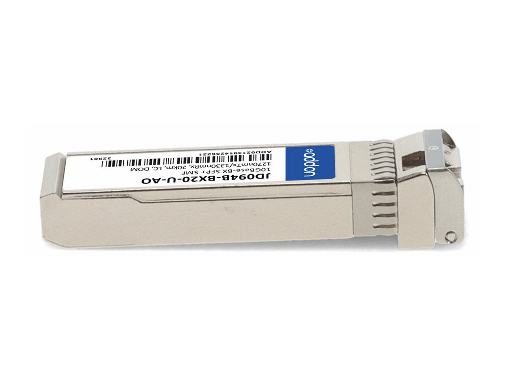 AddOn - SFP+ transceiver module - 10GbE - 10GBase-BX - LC single-mode - up to 12.4 miles - 1270 (TX) / 1330 (RX) nm - TAA Compliant JD094B-BX20-U-AO