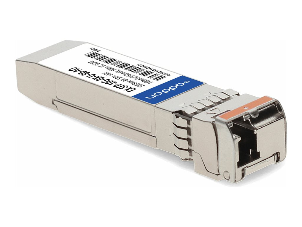 AddOn - SFP+ transceiver module - 10GbE - 10GBase-BX-U - LC single-mode - up to 49.7 miles - 1490 (TX) / 1550 (RX) nm - TAA Compliant EX-SFP-10G-BX-U-80-AO