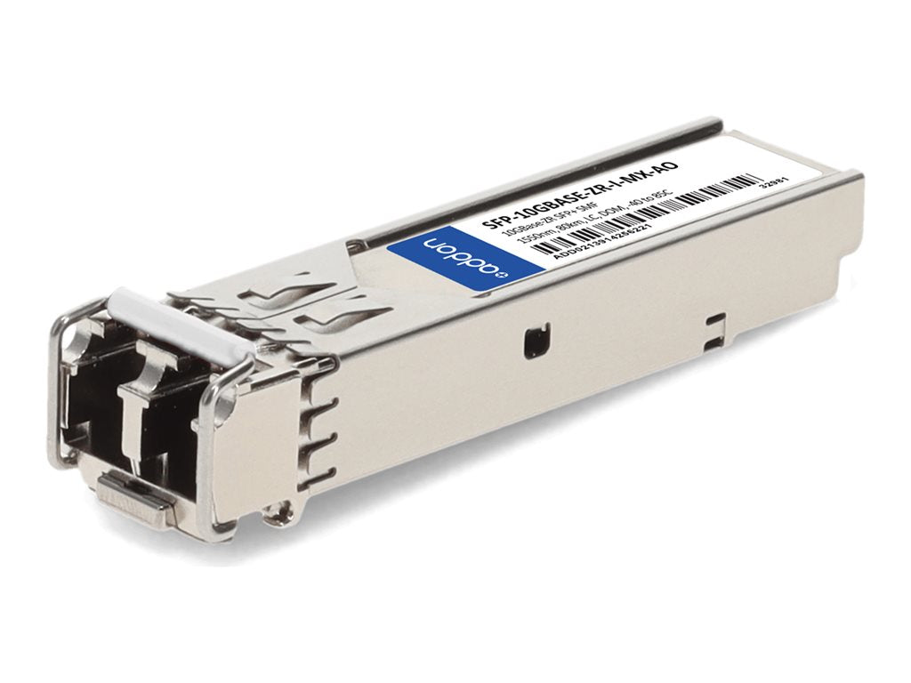 AddOn - SFP+ transceiver module - 10GbE - 10GBase-ZR - LC single-mode - up to 49.7 miles - 1550 nm - TAA Compliant SFP-10GBASE-ZR-I-MX-AO