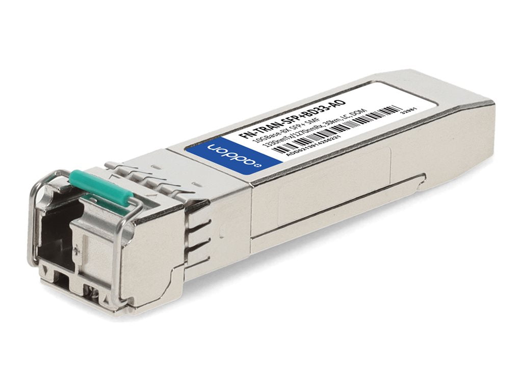 AddOn - SFP+ transceiver module (equivalent to: Fortinet FN-TRAN-SFP+BD33) - 10GbE - 10GBase-BX - LC single-mode - up to 18.6 FN-TRAN-SFP+BD33-AO