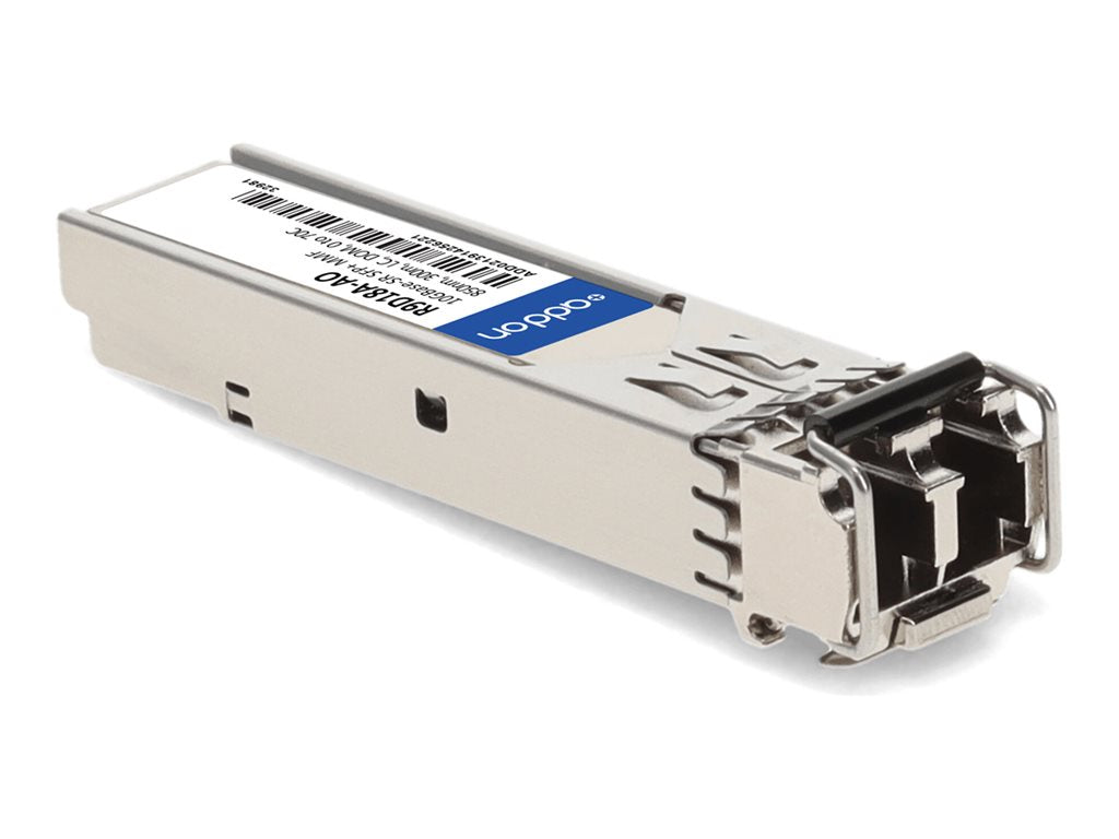 AddOn - SFP+ transceiver module (equivalent to: HP R9D18A) - 10GbE - 10GBase-SR - LC multi-mode - up to 984 ft - 850 nm - TAA R9D18A-AO